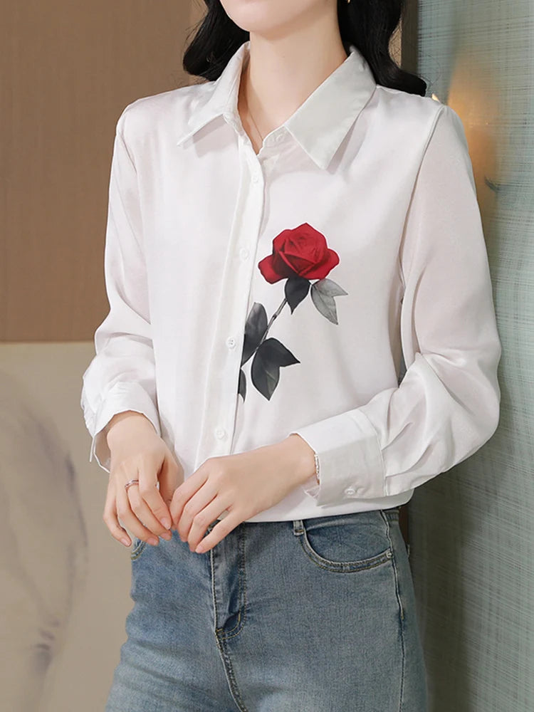New Spring Women Blouse office ladies shirts Fashion printed tops blusa mujer