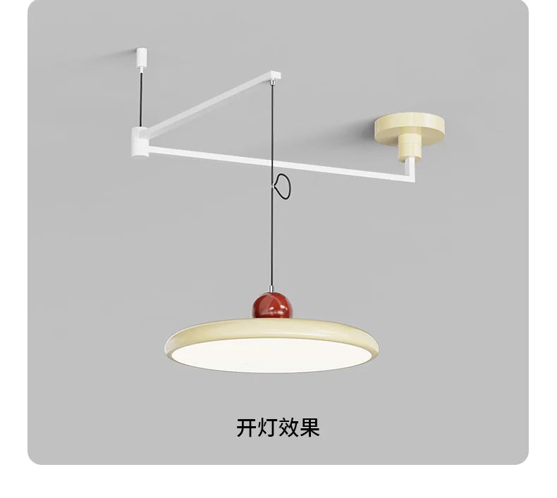 Movable Rocker Arm Restaurant Chandelier Modern Simple Table Light Advanced French Full Spectrum Eye Protection Light