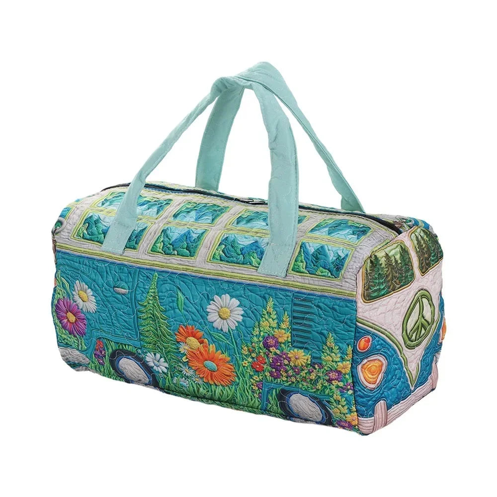 Adjustable Strap Quilted Duffle Bag 3D Quilting Craft Tote Bags Short-distance Handbag Large Capacity Travel Duffel Bag