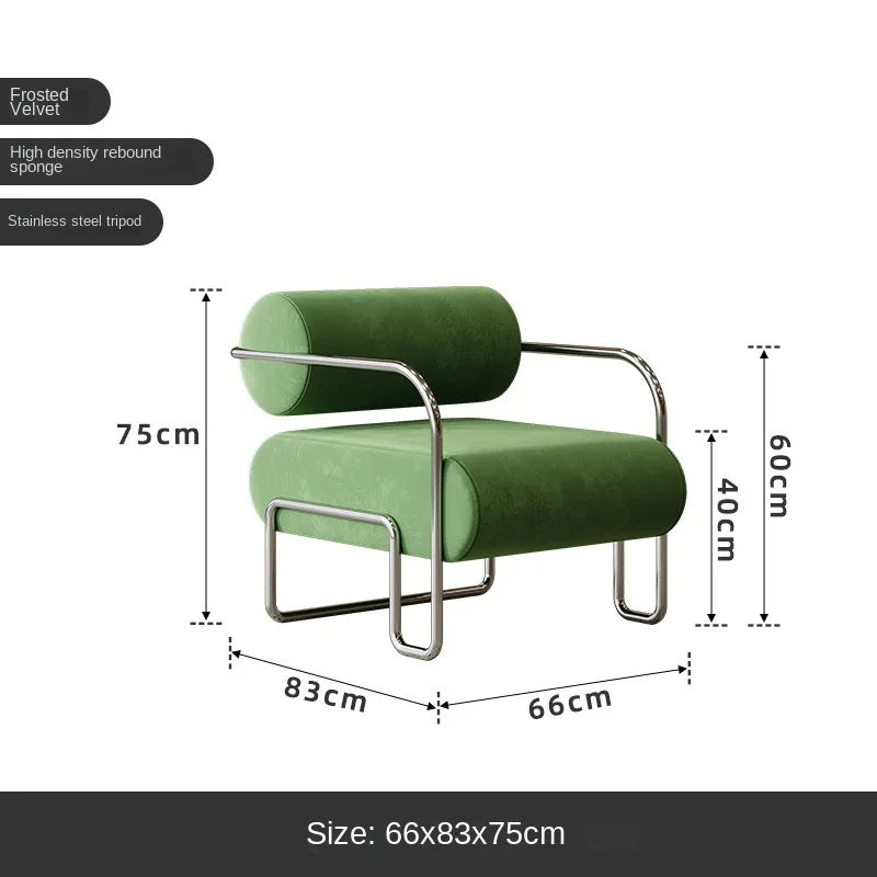 Homestay Light Luxury Reception Chair Stainless Steel Creative Leisure Bauhaus Single