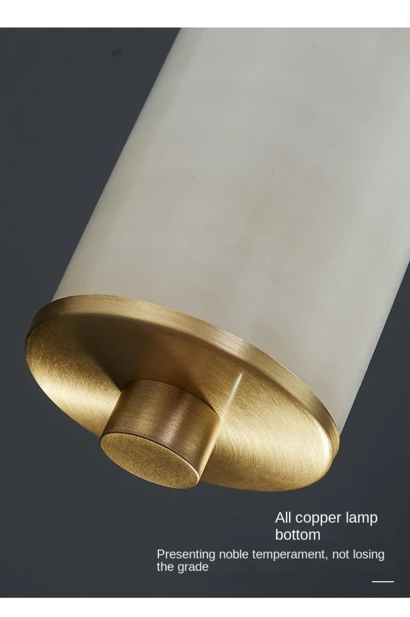 Modern Copper Light Luxury Pendant Lamp Marble Bedside Bedroom Hotel Dining Room Kitchen Stone Hallway Hanging Lighting Led