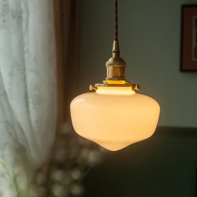 Art Deco Style Opaline Glass  light.  White Opaline Glass LED Pendant Lamp Beside Home Bathroom Bedroom Living Room Light Nordic Modern Hanglamp Lampara