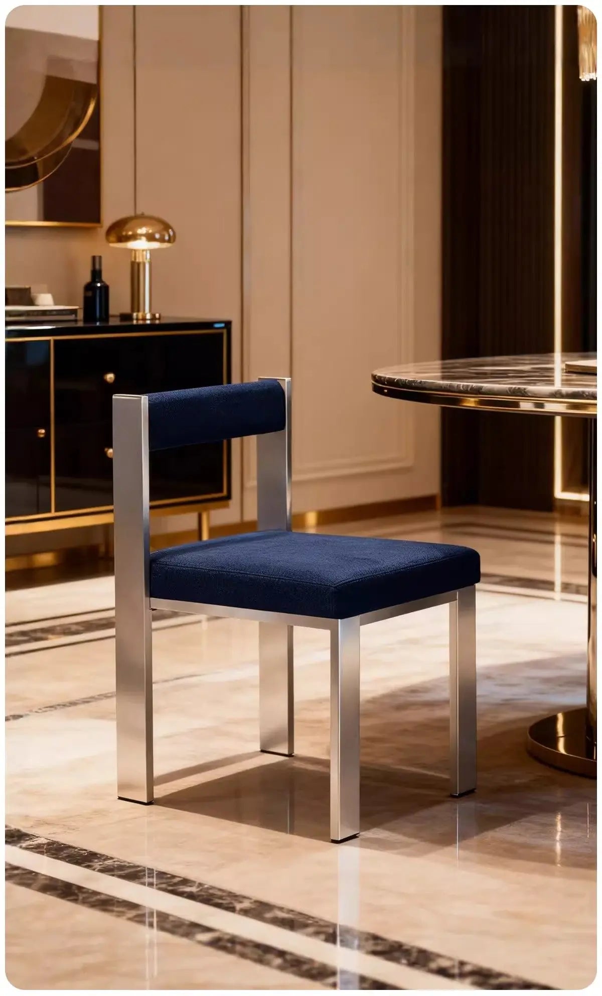 Bauhaus Dopamine Kitchen Island Chair Stainless Steel Designer Dining Seat Multi Function for Home and Vanity