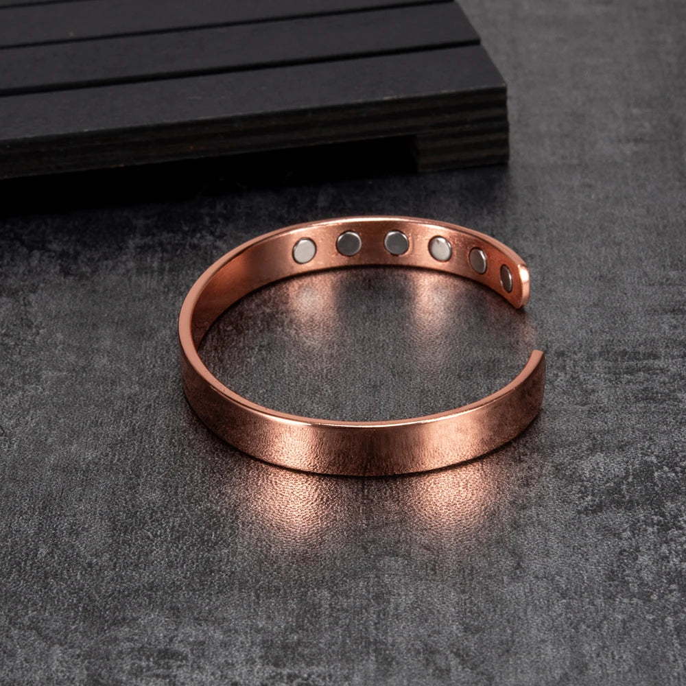 Pure Copper Bracelets for Women Arthritis Pain Relief Adjustable Magnetic Bangles Benefits Healing Energy Minimalist Jewelry