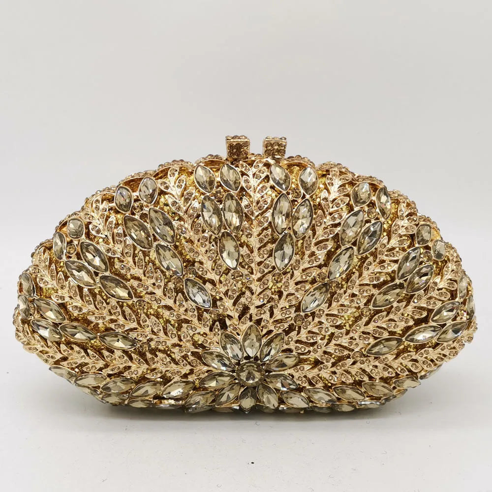 Wedding Green/Blue Purse Crystal Bridal Clutches Bags Rhinestone Lady Diamond Party Handbags Prom Formal Purses Bag