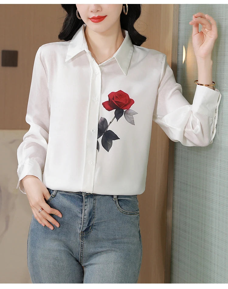 New Spring Women Blouse office ladies shirts Fashion printed tops blusa mujer