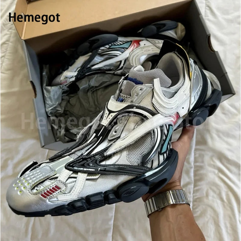 Thick Soled Height Increasing Casual Sneakers for Men Lace-Up Wear-Resistant Breathable Solid Color Shoes Handmade Men's Shoes