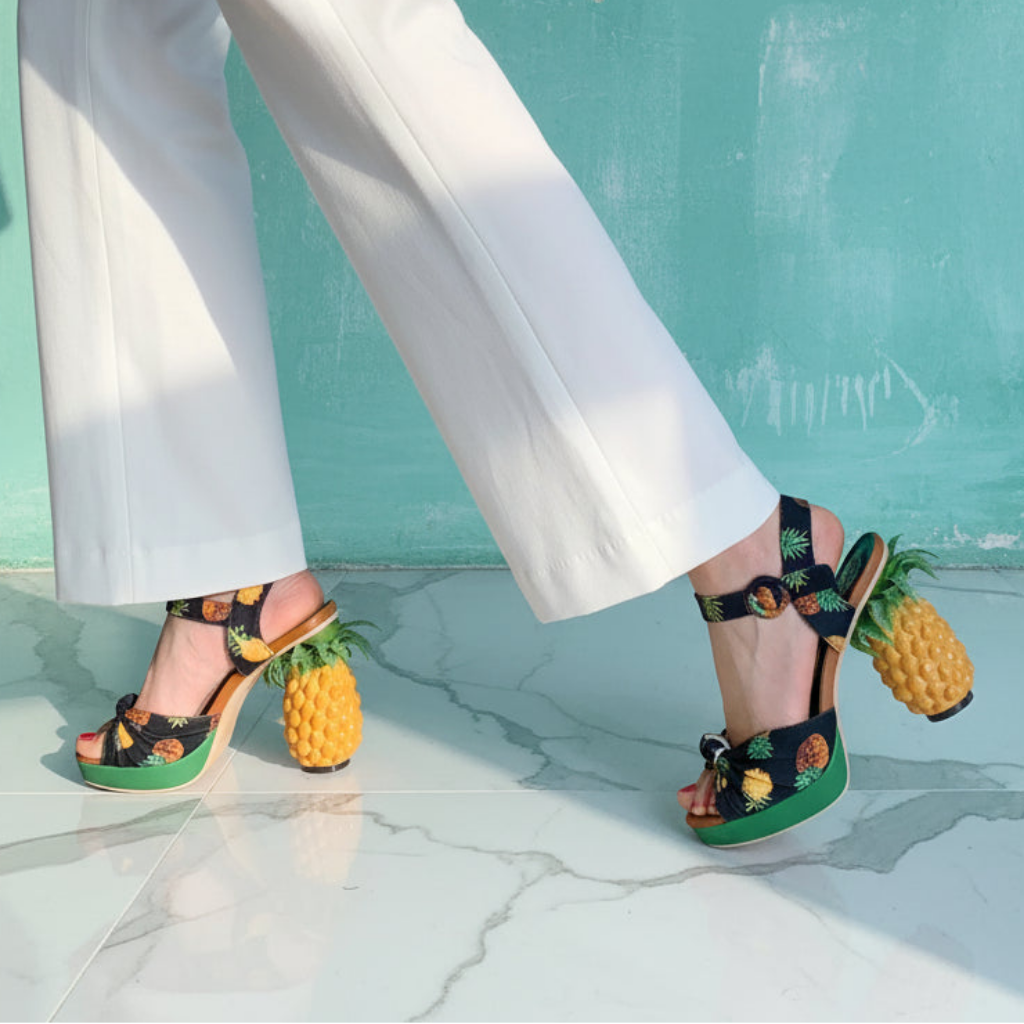 Super Chic High Pineapple Heel Sandals Women Peep Party Shoes