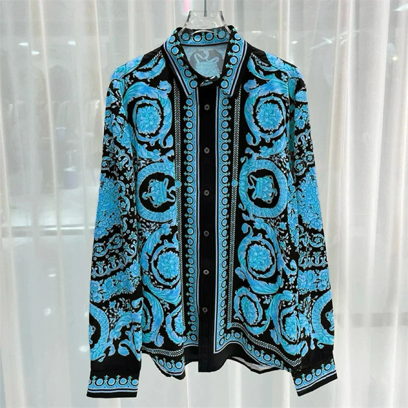 2025 Spring and Summer New Fashion Digital Printing Men's Short Sleeve Shirt High Quality Comfortable Lightweight Fabric