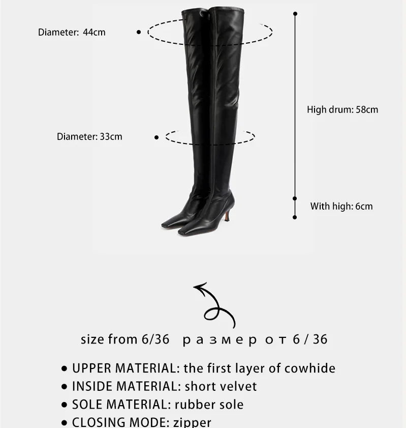 Ods Luxury Brand Black High Boots Women Heels Over the Knee Boot Sexy Zipper Nightclub Ladies Long Latex Shoes Big Size4143 4546