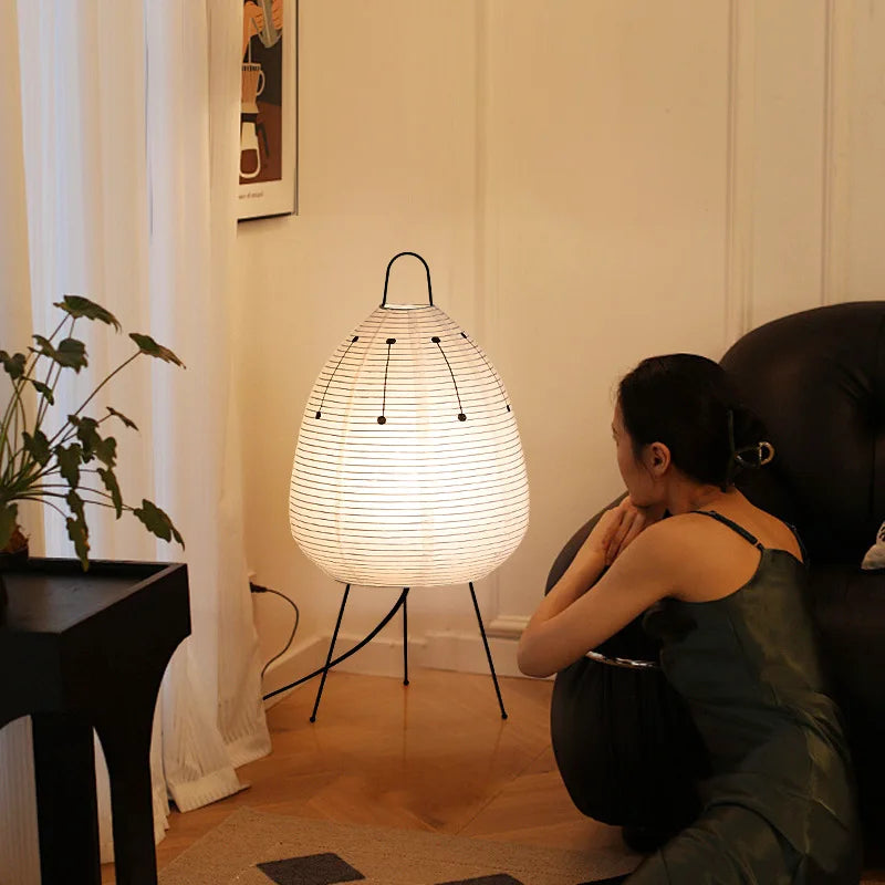 Classic Japanese Retro Rice Paper Table Lamp Japanese Wabi-sabi Advanced Atmosphere Bedside Table Lamp