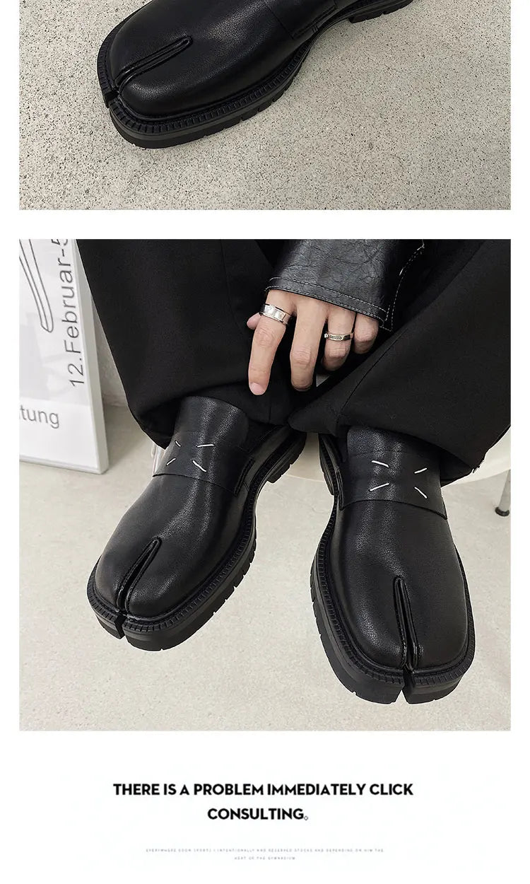 2026 New arrival Split Toe Shoes Tabi Shoes Loafer for Men and Women Split Toe Thick Sole Casual Genuine Leather Shoes