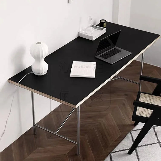 Stainless steel rectangular board wood conference table medieval desktop desk writing desk living room dining table