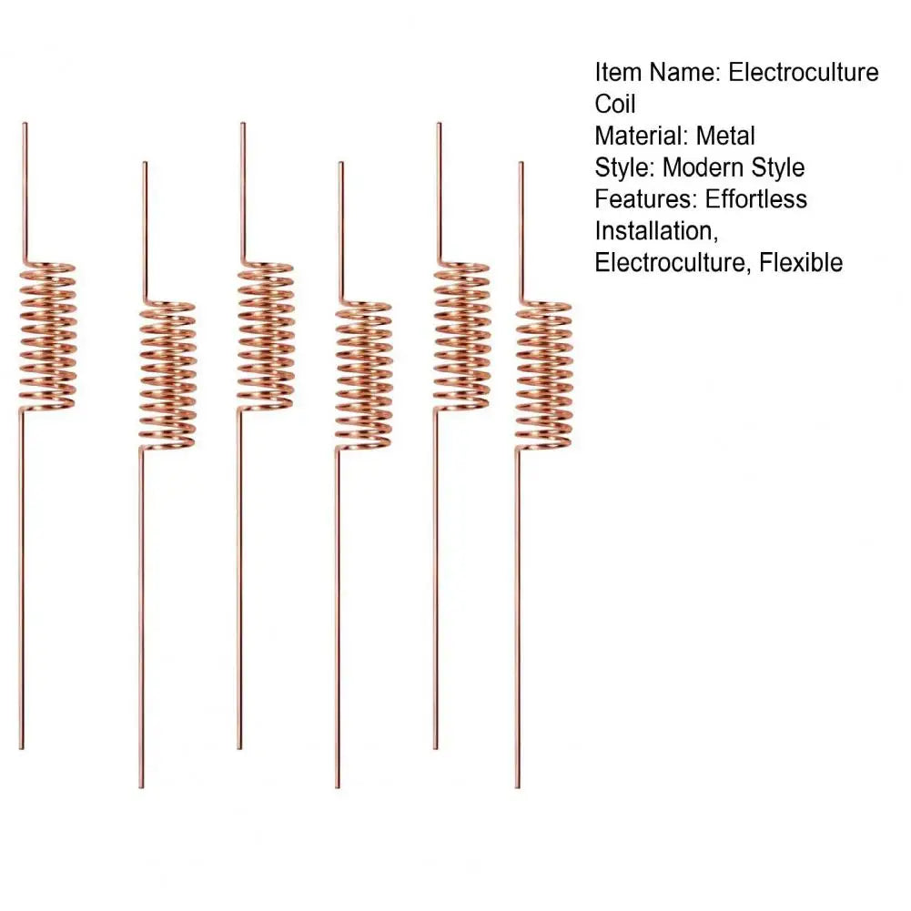 3/6 Pcs Copper Wire Coil For Gardening Electroculture Copper Antennas Stakes Spiral Copper Coil Stakes For Indoor Outdoor Plants