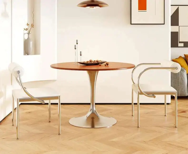 Designer Dining Chair Vintage Style Stainless Steel Study Bedroom Makeup Chair Dresser Furniture