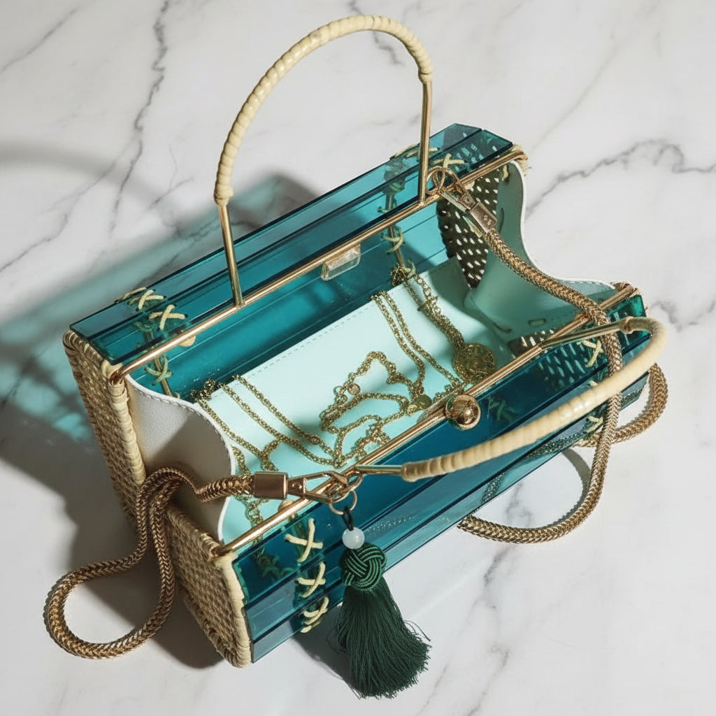 handbag rattan & acrylic air bag women's personality fashion Korean version versatile