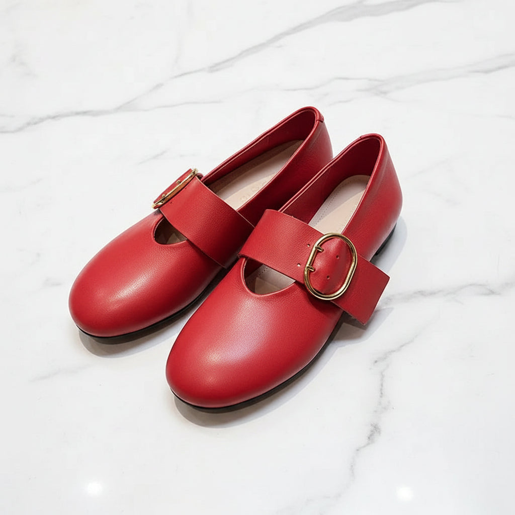 Spring Fashion Women Flats Shoes Heels Cow Leather Ballet Comfort Square Toe Casual Summer Shoes Woman Size 34-40