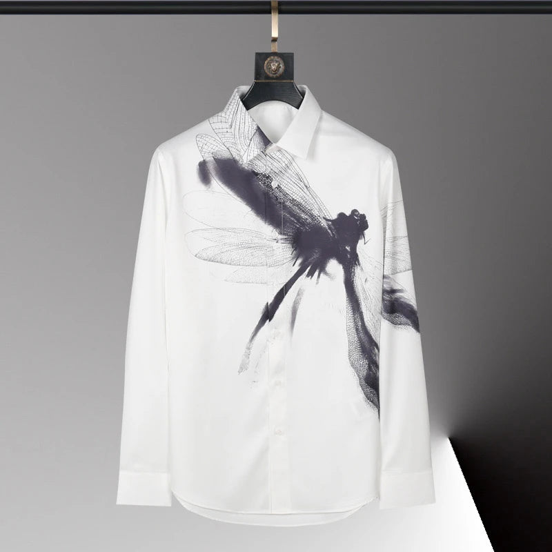 High-end men's shirt 3D printed pattern men's shirt long sleeve lapel fashion casual top Hawaiian shirt vacation large size 6xl