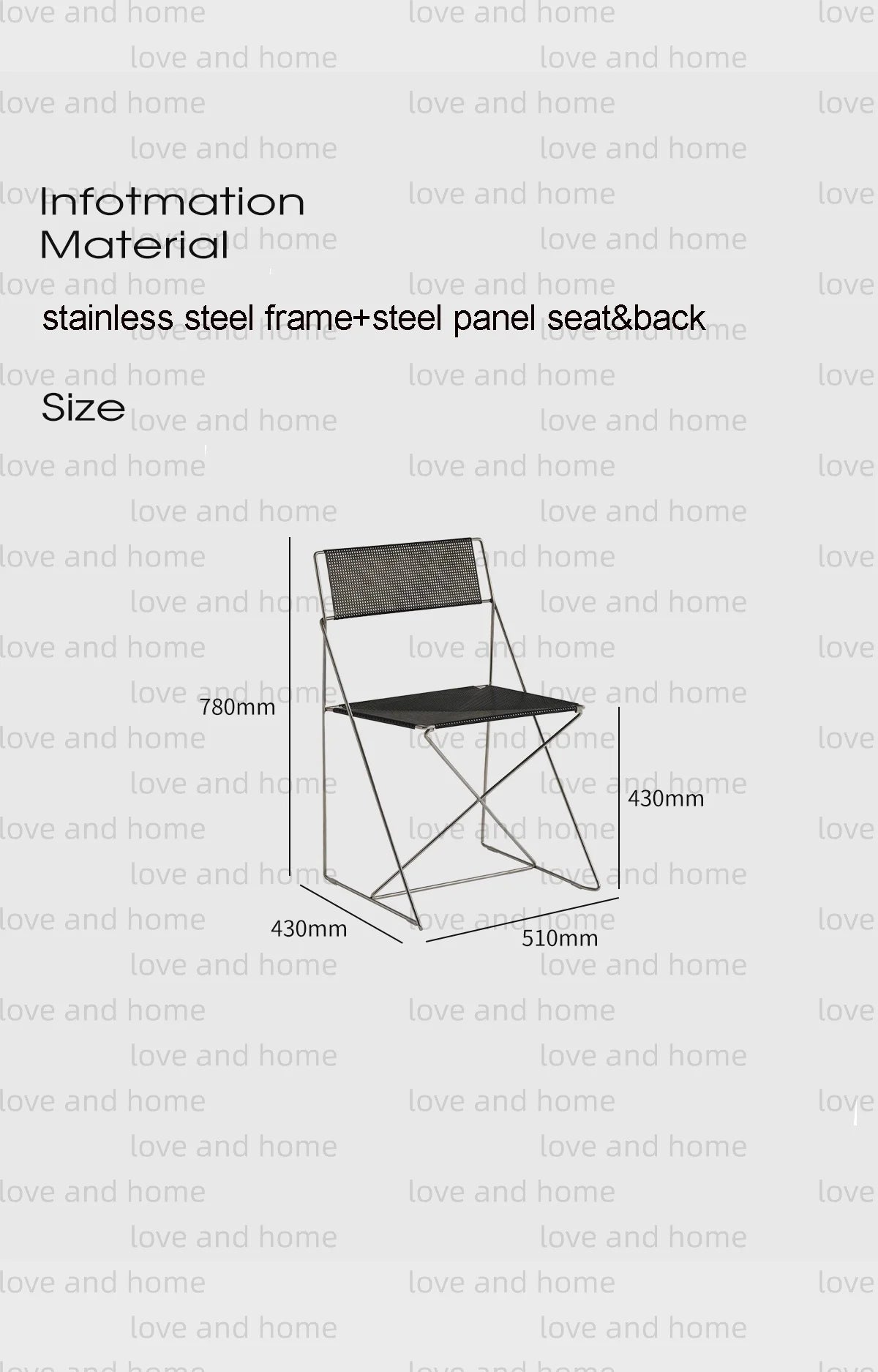 Nordic Stackable Dining Chair Chromed Stainless Steel Steelwire Wire Mesh Panel Minimalism Style Robust Construction Denmark