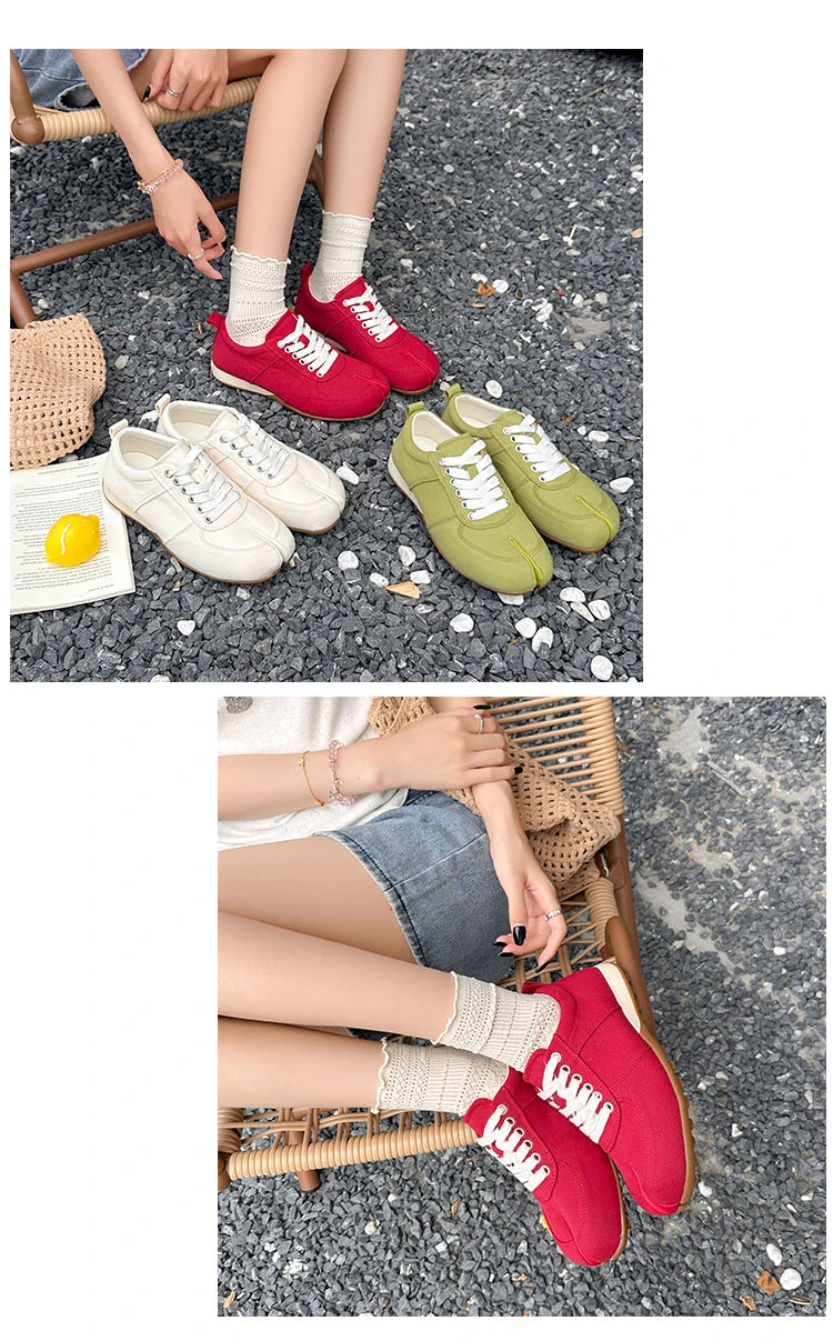 German Training Shoes Women's 2026 Summer Lace Up Forrest Gump Shoes Women's Split Toe Breathable Sports Shoes