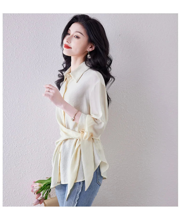 New Spring Women Blouses France style office ladies shirts solid color tops blusa mujer