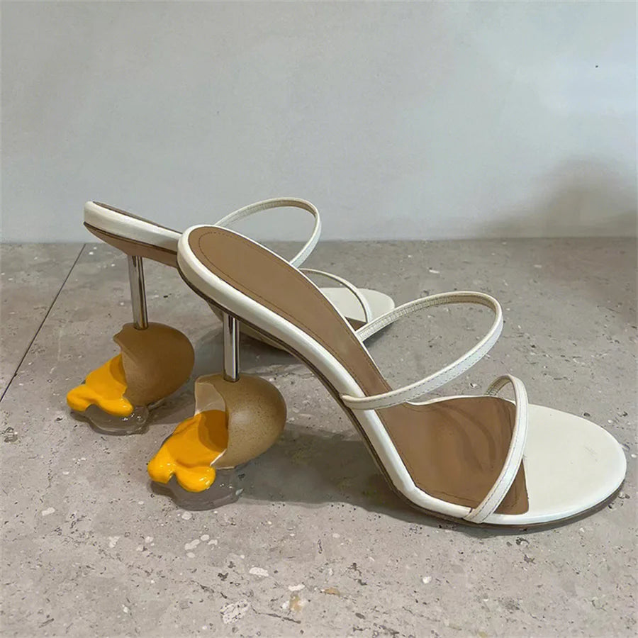 Strange Egg Heel Women Slippers High Heel Shoes Dress Pumps Ladies Sexy Slides Designer Summer Gladiator Sandals Woman Stiletto