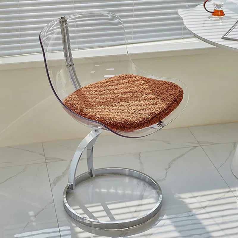 Furniture Nordic Transparent Acrylic Dining Chairs,Home Living Room Backrest Lounge Chairs,Bedroom Desks,Stool,Makeup Stools