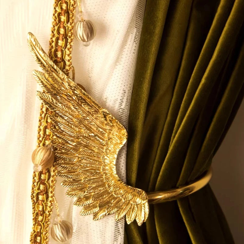 Luxury Brass Curtain Hook Retro Gold Wall Mounted Hanger for Bedroom Living Room Entryway Decor Elegant Hardware Accessories