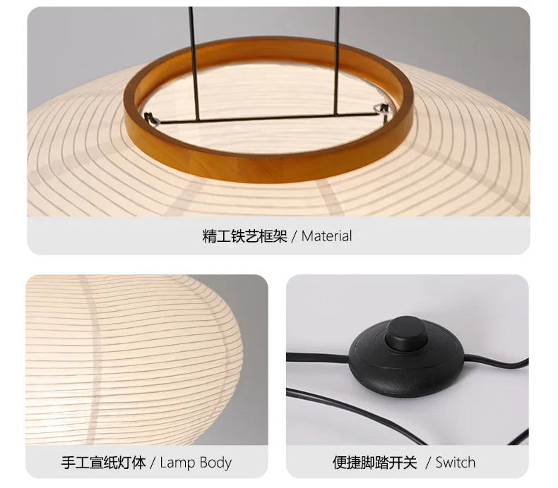 Classic Japanese Retro Rice Paper Table Lamp Japanese Wabi-sabi Advanced Atmosphere Bedside Table Lamp