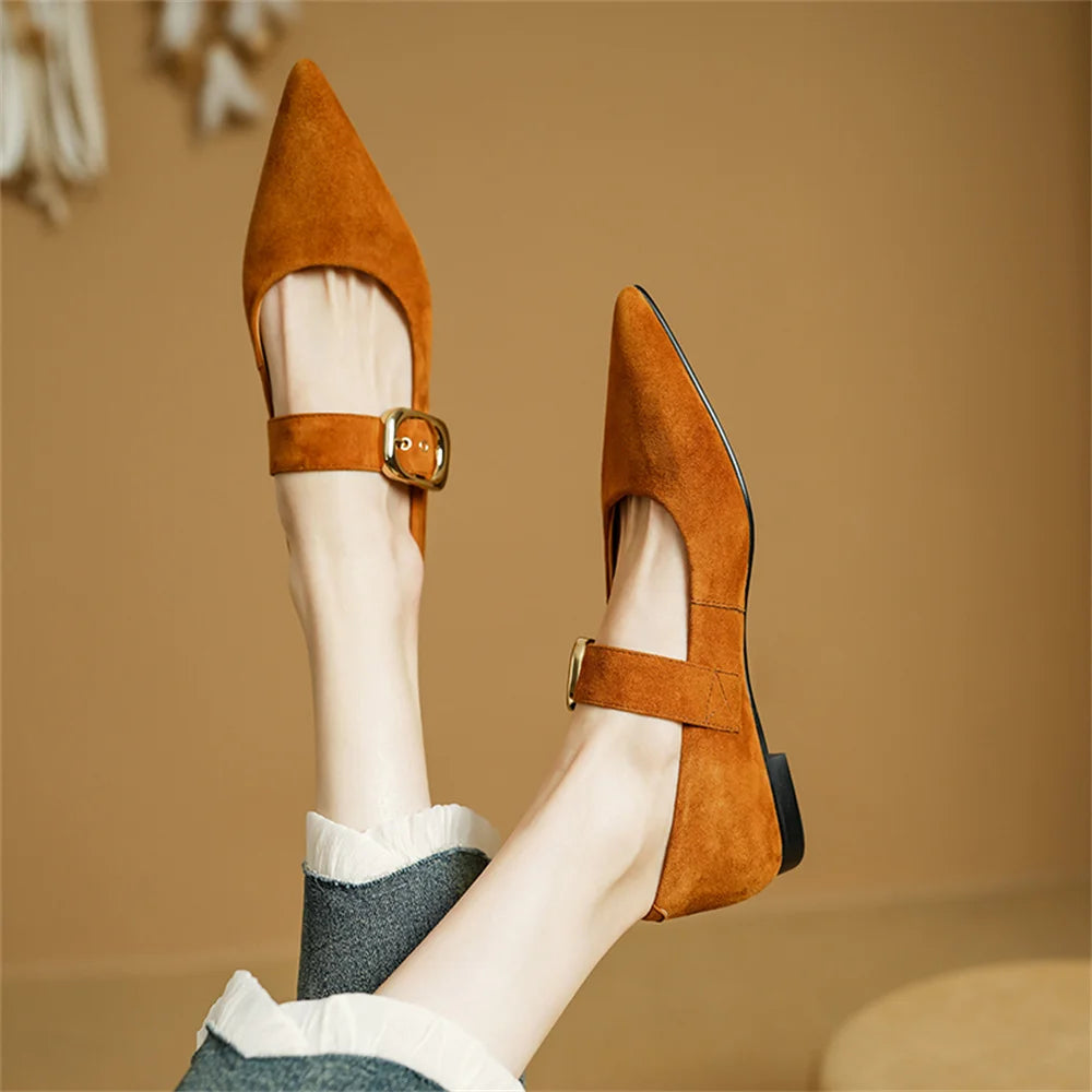 Dilalula Classic Retro Women Flats Buckles Loafers Suede Quality Metal Decoration Casual Shoes Ladies Fashion Dress Mocasines