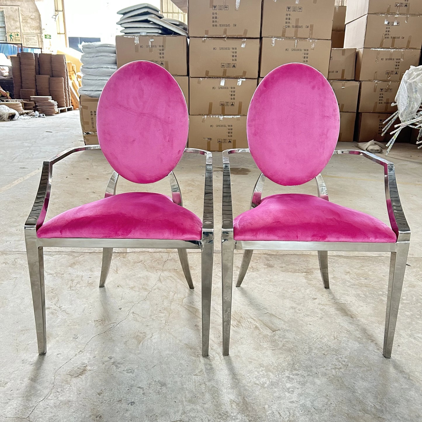 Fashion Design Armrest Gold Stainless Steel Dining Throne Chair for Wedding Bride and Groom