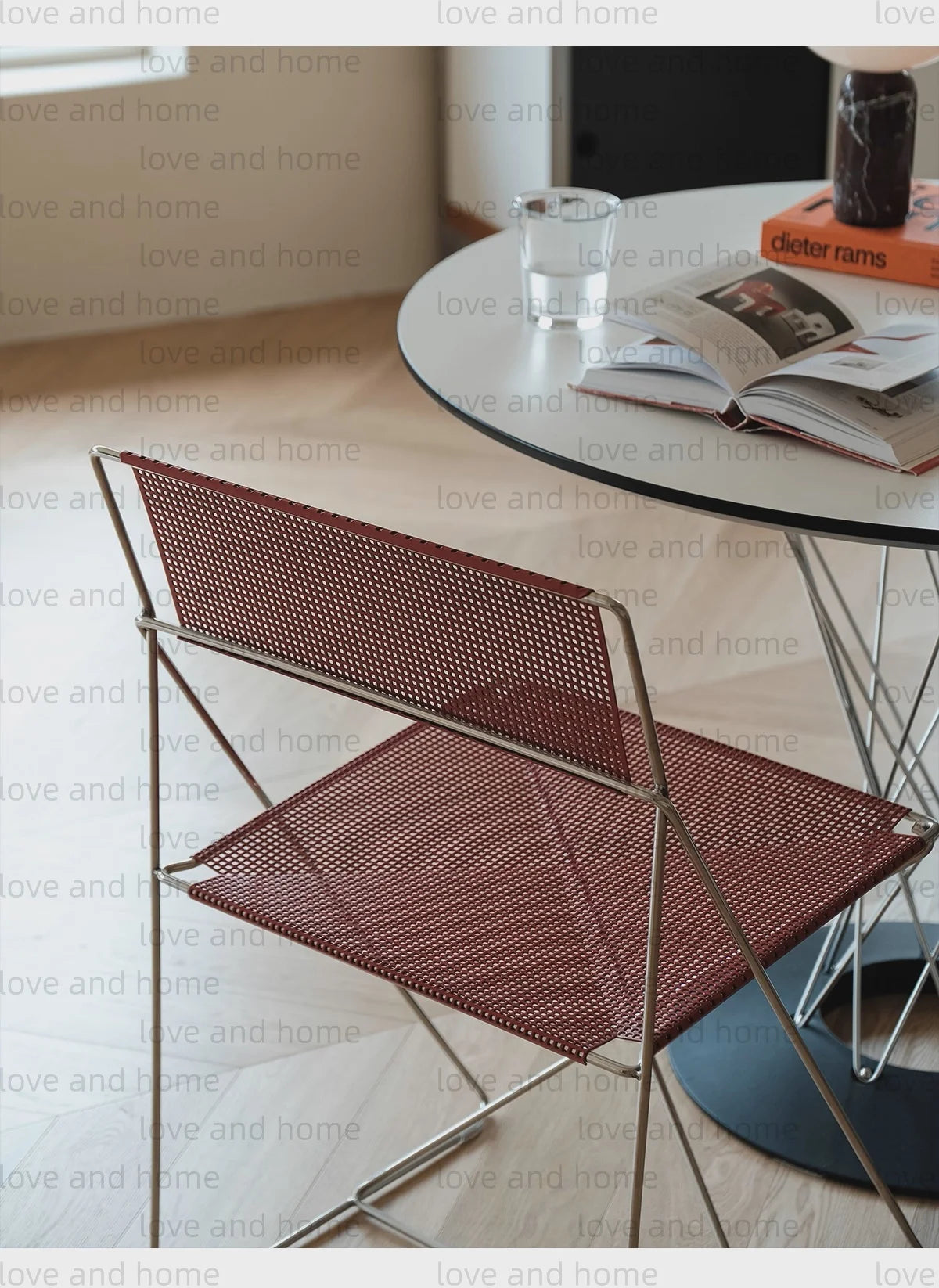 Nordic Stackable Dining Chair Chromed Stainless Steel Steelwire Wire Mesh Panel Minimalism Style Robust Construction Denmark