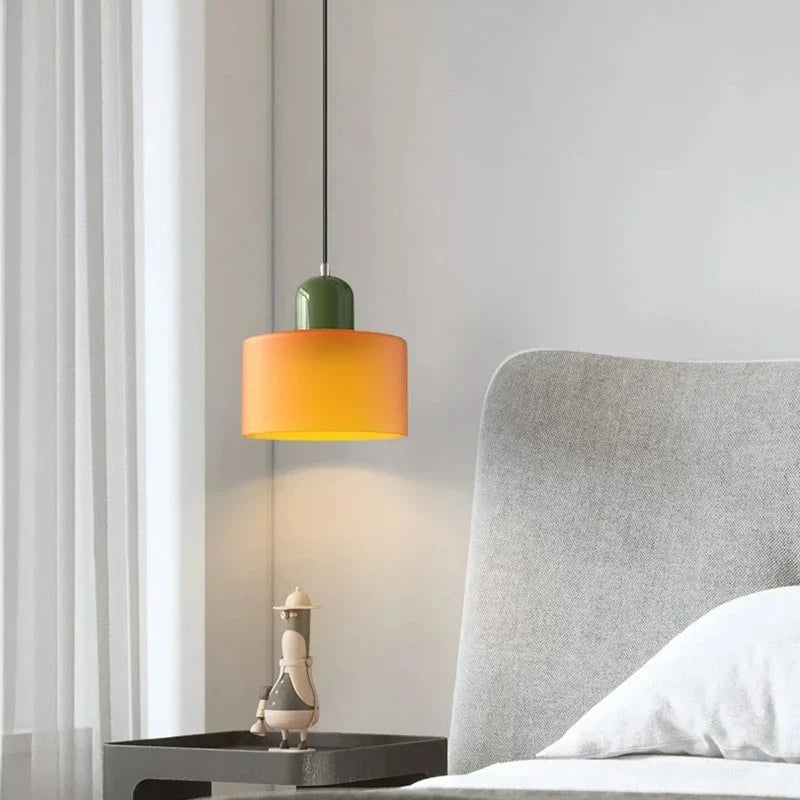 Nordic Modern Glass Bedroom Bedside Long Line Small Chandelier Restaurant Bar Chandelier Simple Lighting Atmosphere Lamp E27