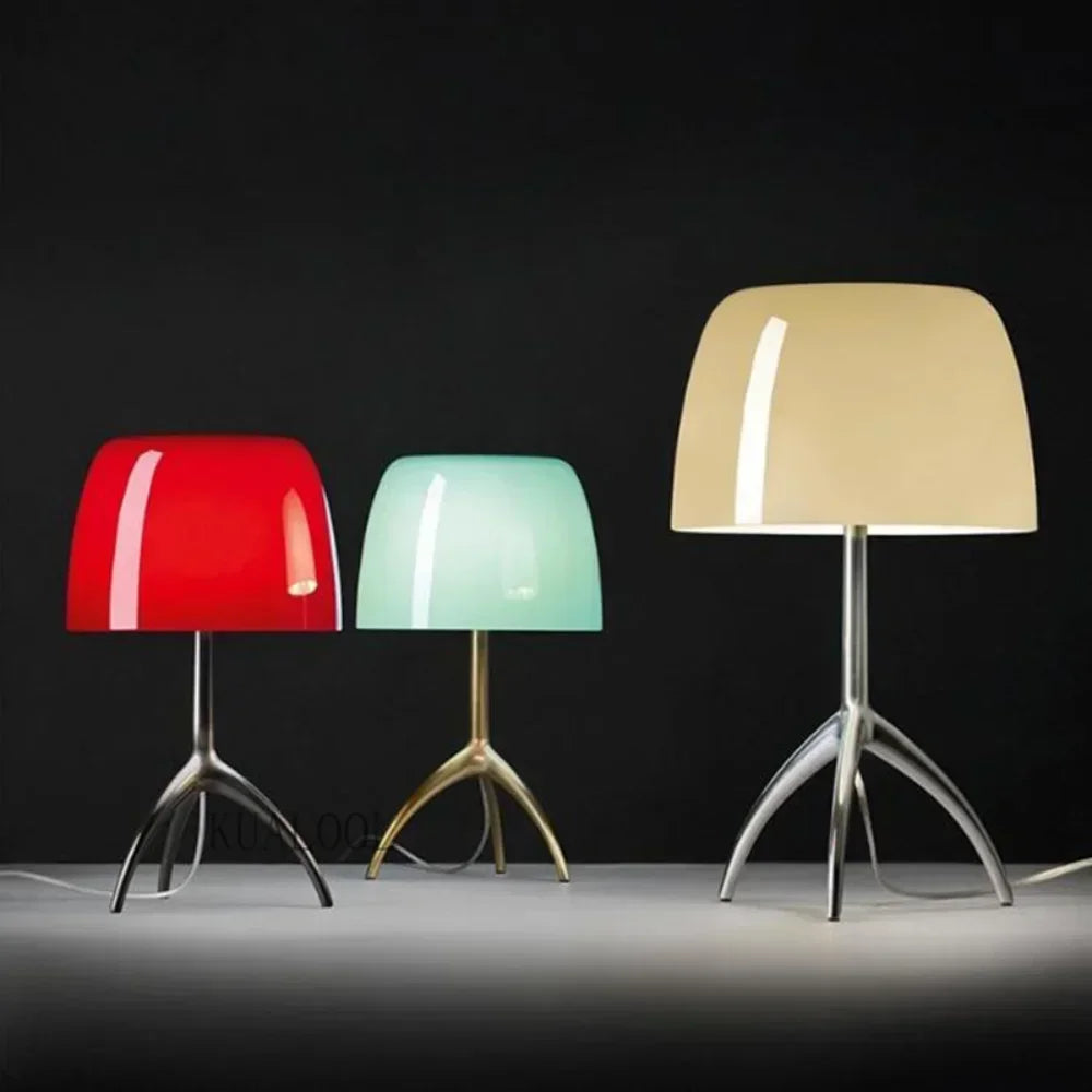 Italian Designer Glass Shade Table Lamp Tripod Desk Light for Bedroom
