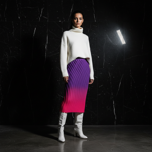 Miyake Pleated Gradient Half Skirt 2025 Summer New Fish Scale Pleats Elegant Temperament High Waist Half Skirt