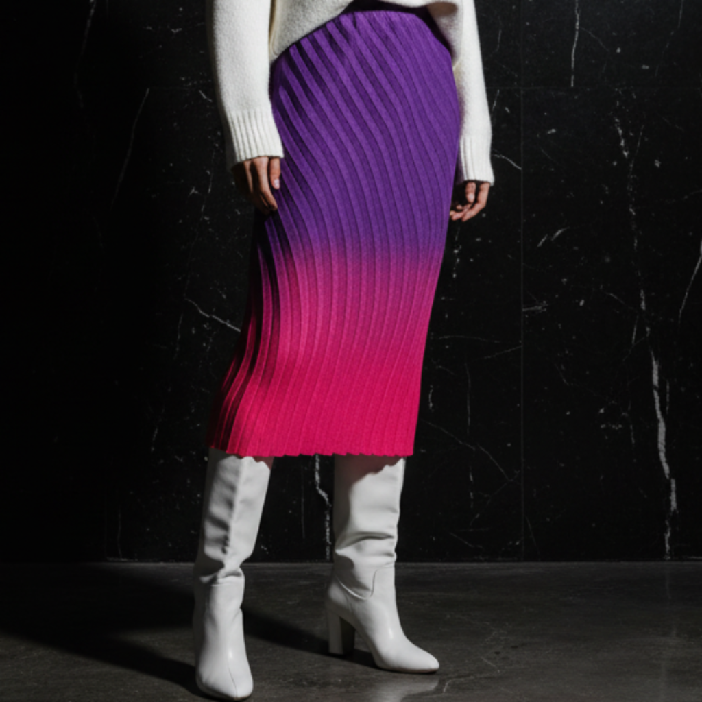 Miyake Pleated Gradient Half Skirt 2025 Summer New Fish Scale Pleats Elegant Temperament High Waist Half Skirt