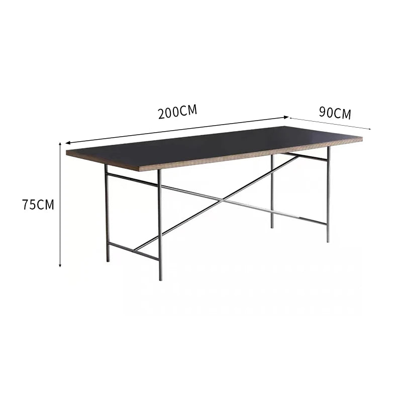 Stainless steel rectangular board wood conference table medieval desktop desk writing desk living room dining table