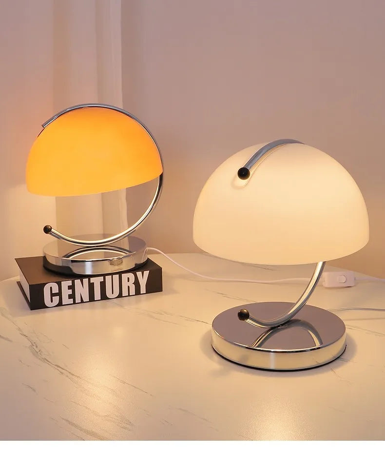 Italy Minimalist Bauhaus Table Lamps Orange Small Pudding Bedroom Beside Modern Living Room Study Desk Glass Small Night Lights