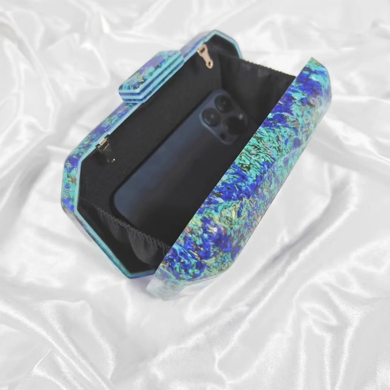 Shoulder Evening Bag Crossbody Marble Acrylic Fashion Small Square Beach Summer New Women Golden Handbag Purses Luxury Designer