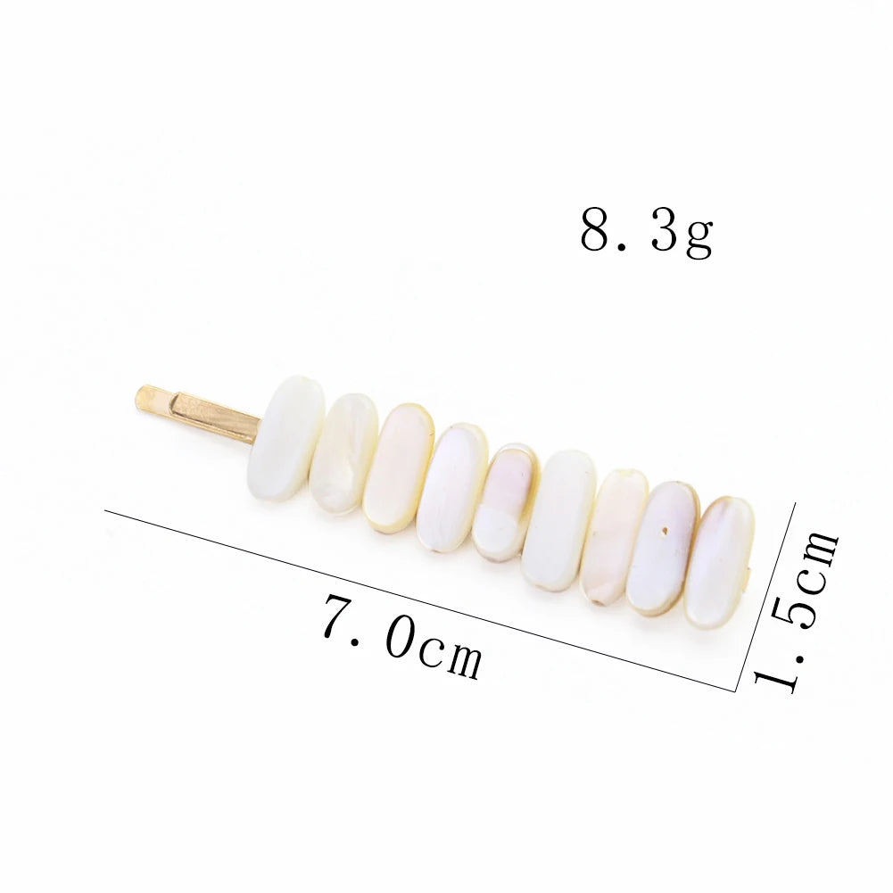 Natural Fresh-water Shell Hair Pin Mother of Pearl Side Clip Hair Clip Clamps Bridal Wedding Party Woman Jewelry Accessory Gift