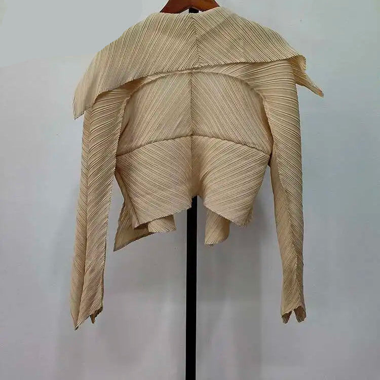 Women Irregular Jacket Coat Laple Open Stitch Short Style Full Sleeve Autumn Summer 2026 New Female Loose Casual 15KB745