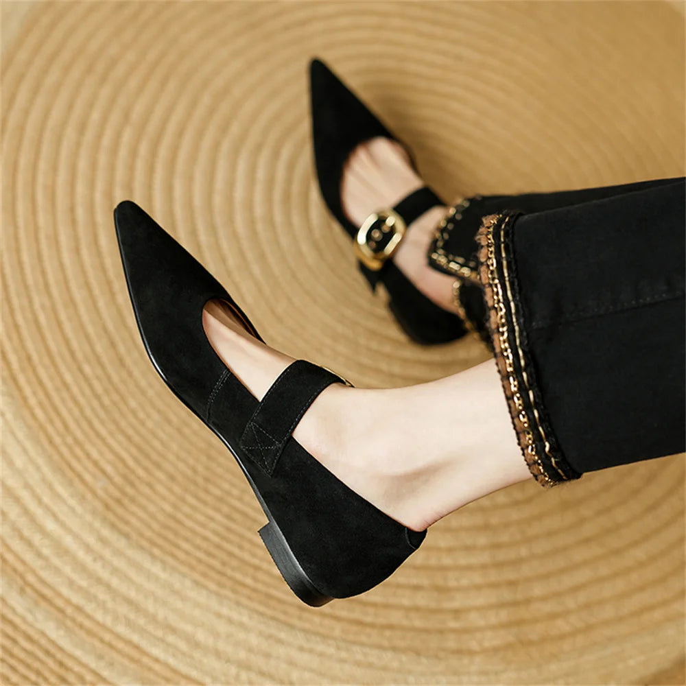 Dilalula Classic Retro Women Flats Buckles Loafers Suede Quality Metal Decoration Casual Shoes Ladies Fashion Dress Mocasines