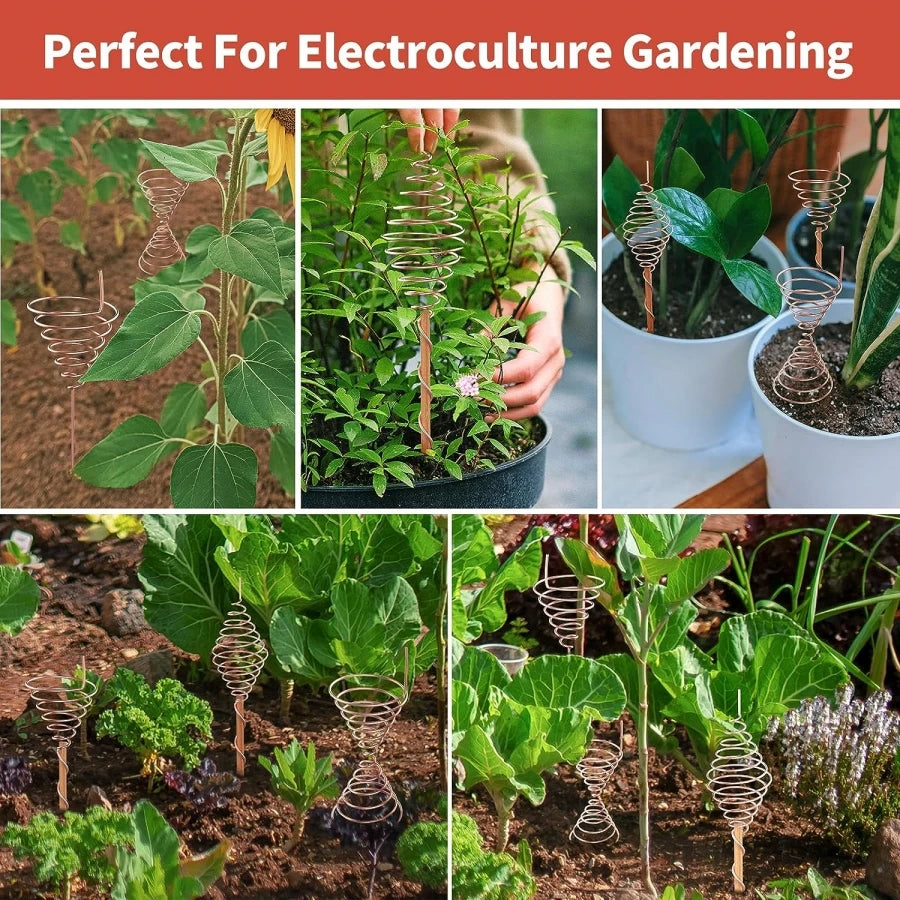 40m/130ft Pure Copper Wire with Fibonacci Coil Winding Jig for Electroculture Gardening, Growing Garden Plants and Vegetables