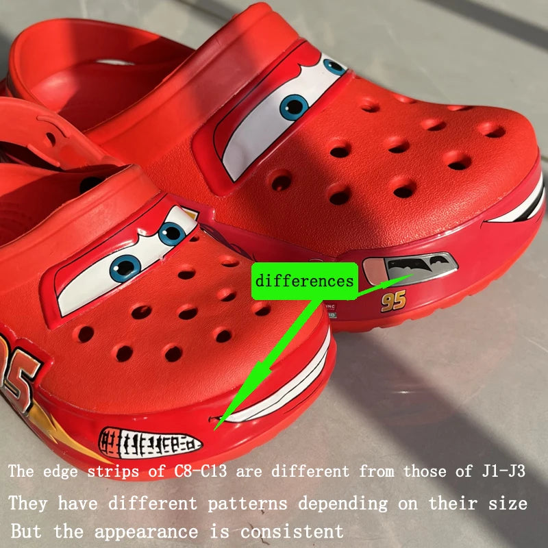 Disney Lightning Mcqueen Shoes Led Lighted Car Kids Slippers Animation Children Beach Sandals Boys Girl Gift