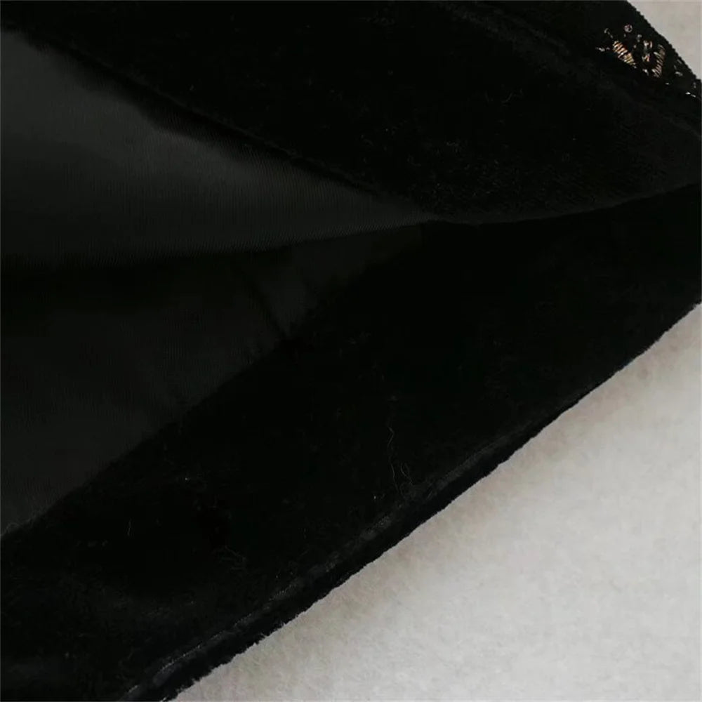 2025 Zarb Spring/Summer New Women's Fashion and Versatile Slim Fit Trendy Palace Embroidered Velvet Coat