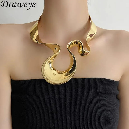 Draweye Hyperbole Irregular Necklaces for Women Punk Style Vintage Chokers Jewelry Fashion Hiphop Collares Para Mujer