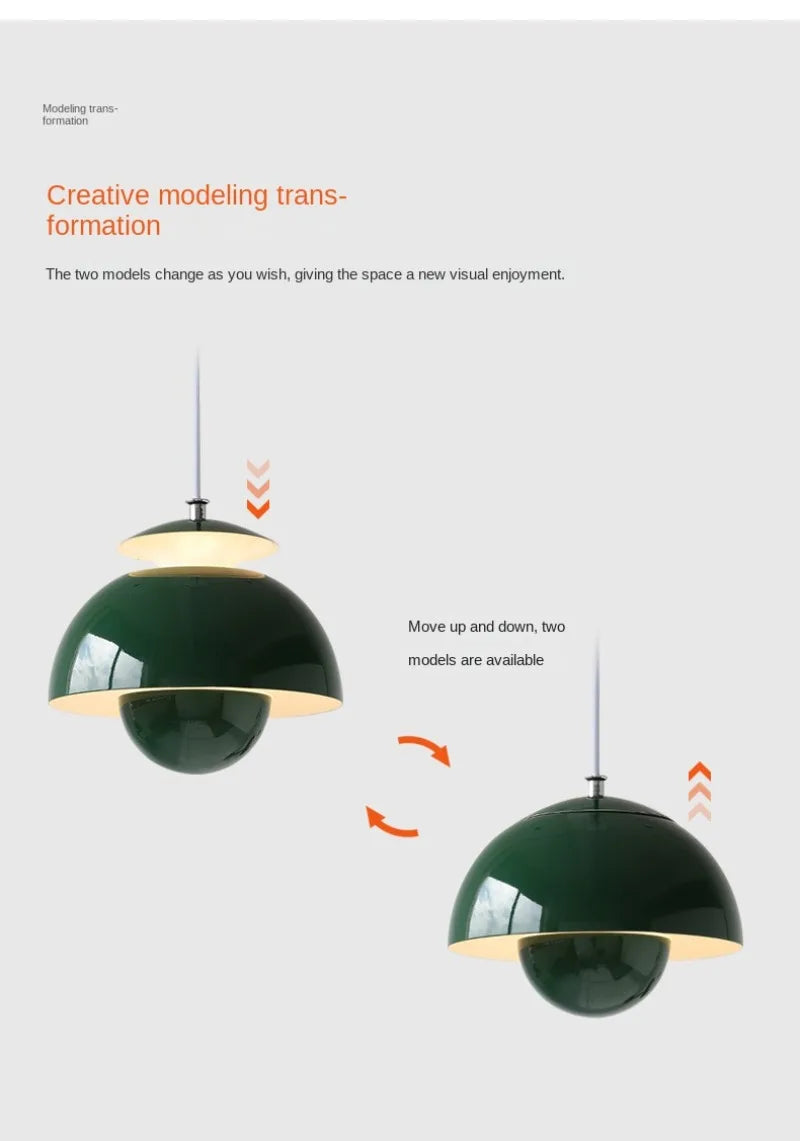 Modern Flower Bud Pendant Lamp Bedroom Bedside Study Bathroom Restaurant Bar Counter Led Hanging Light Lighting Home Decoration