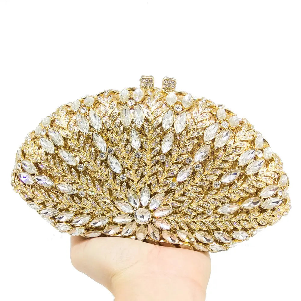 Wedding Green/Blue Purse Crystal Bridal Clutches Bags Rhinestone Lady Diamond Party Handbags Prom Formal Purses Bag