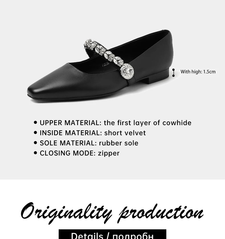 Ods Women Crystal Mules Flats Slippers Designer Sandals 2025 Dress Square-toe Leather Slides Summer Slingback Buckle De Mujer