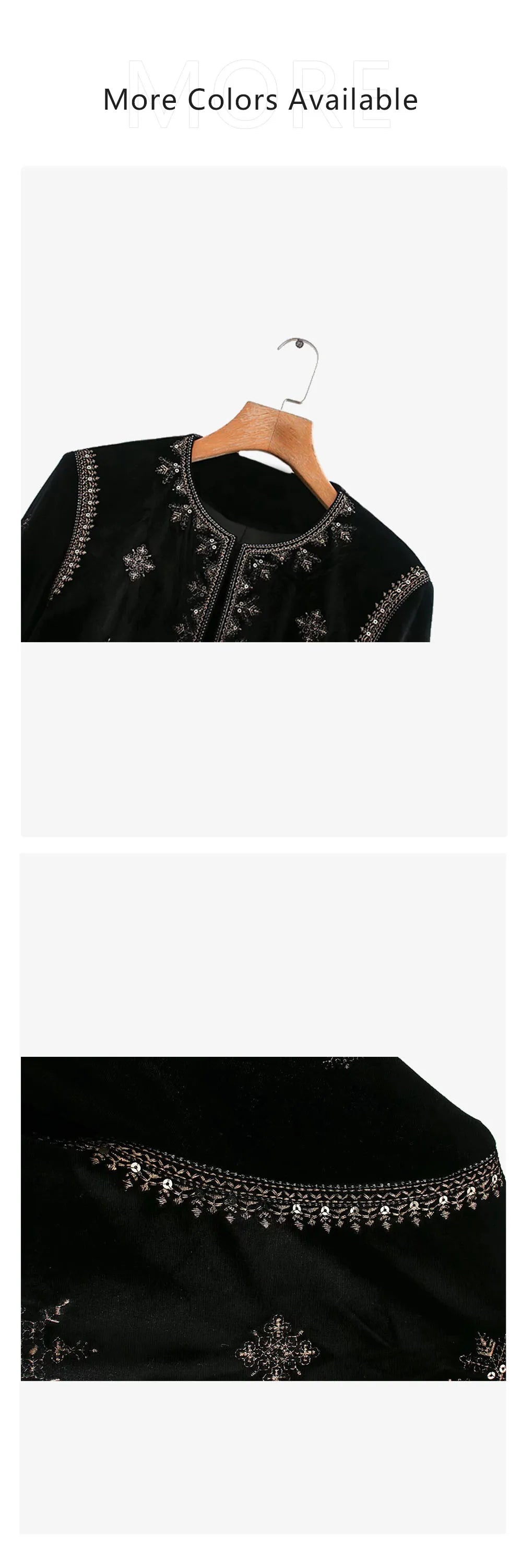 2025 Zarb Spring/Summer New Women's Fashion and Versatile Slim Fit Trendy Palace Embroidered Velvet Coat